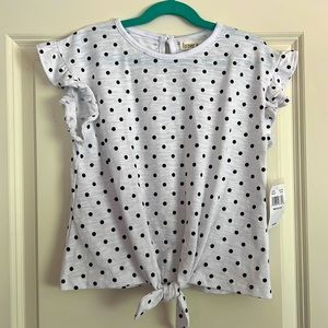 White with black polka dots size 10/12